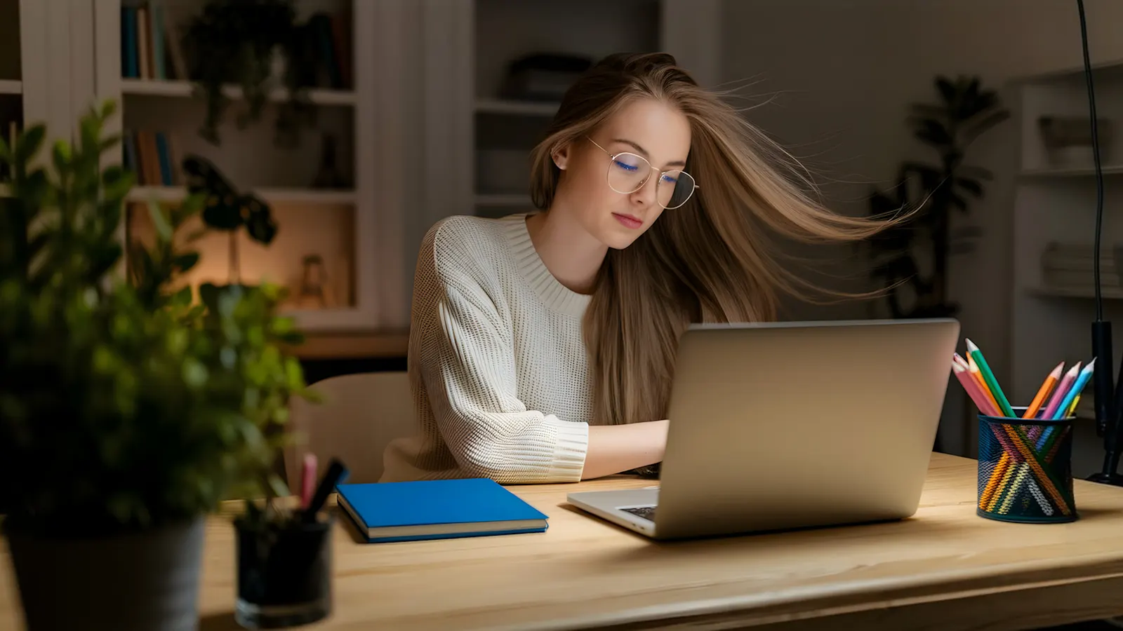 Person working at a laptop